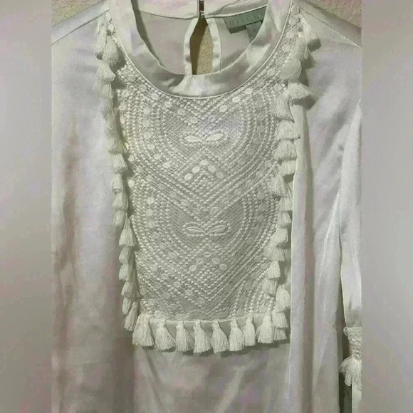 Ryegrass Ivory Tassel Boho Victorian Blouse Large NWT Love Bowery Poplin - Picture 4 of 11